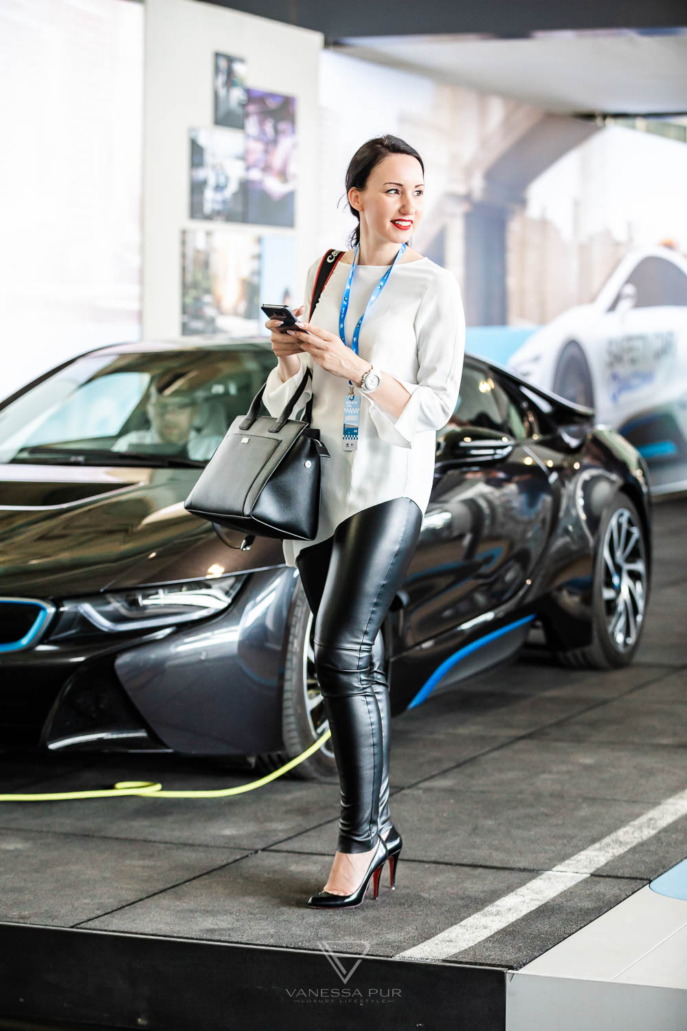 Vanessa Pur BMW i8 driving experience on the Formula E race track in Berlin - Race Track & Driving Experience - HarmanKardon GetElectrified Formula E Grand Prix Berlin - BMW Motorsport Event and Driving Experience with BMW i8 ECar