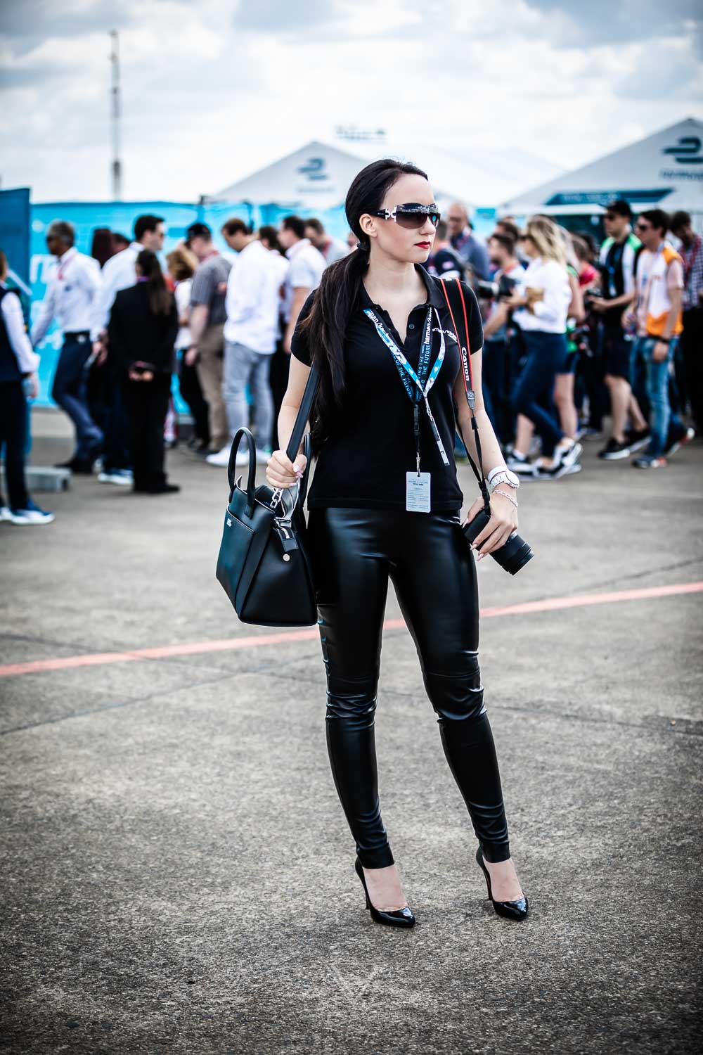 Vanessa Pur at Formula E race motorsport in Berlin - Tempelhof Airport - VIP at MS Amlin Andretti Racing Team - FIA Formula E - Electric Streetracing - Grid Girl - Speed Event Motorsport Event Blogger