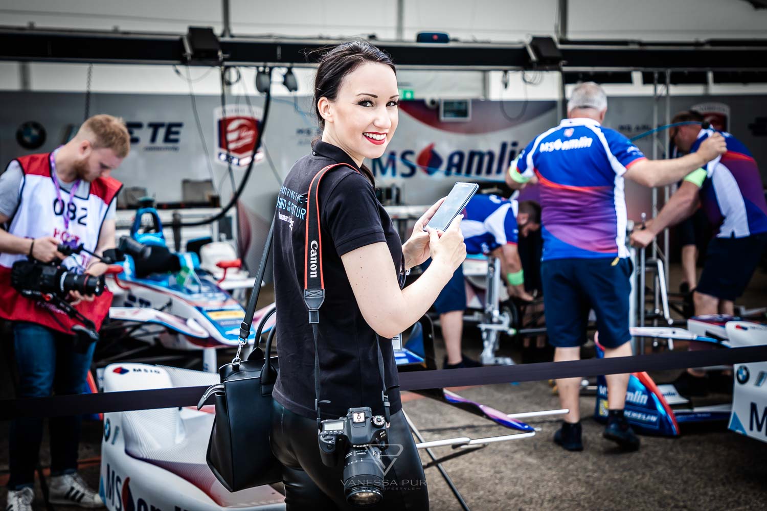 Vanessa Pur at Formula E race motorsport in Berlin - Tempelhof Airport - VIP at MS Amlin Andretti Racing Team - FIA Formula E - Electric Streetracing - Grid Girl - Speed Event Motorsport Event Blogger