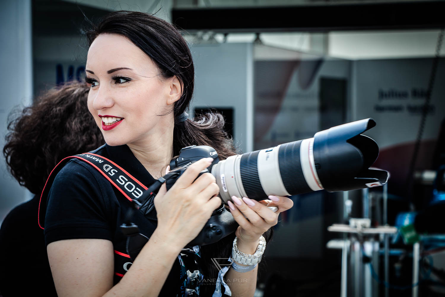 Vanessa Pur at Formula E race motorsport in Berlin - Tempelhof Airport - VIP at MS Amlin Andretti Racing Team - FIA Formula E - Electric Streetracing - Grid Girl - Speed Event Motorsport Event Blogger