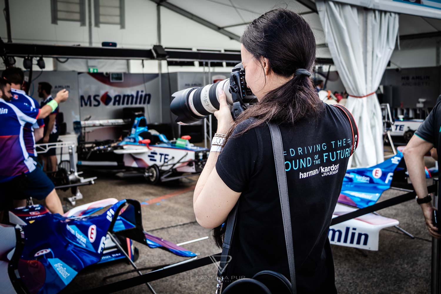 Vanessa Pur at Formula E race motorsport in Berlin - Tempelhof Airport - VIP at MS Amlin Andretti Racing Team - FIA Formula E - Electric Streetracing - Grid Girl - Speed Event Motorsport Event Blogger