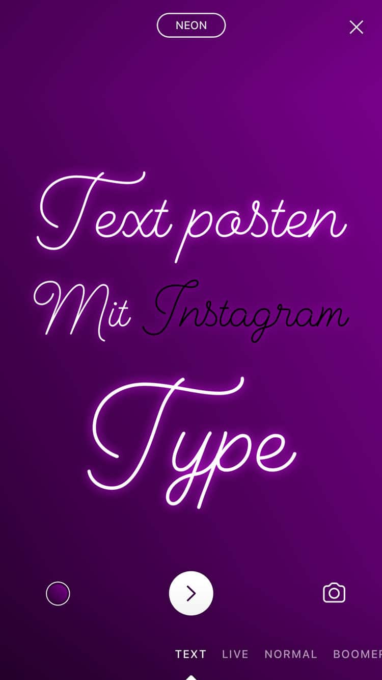 Instagram Type - Texte posten bei Instagram Stories