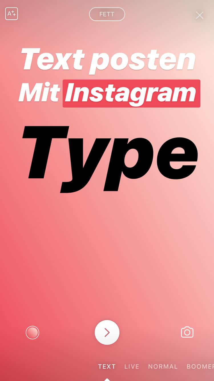 Instagram Type - post gifs and texts to Instagram Stories