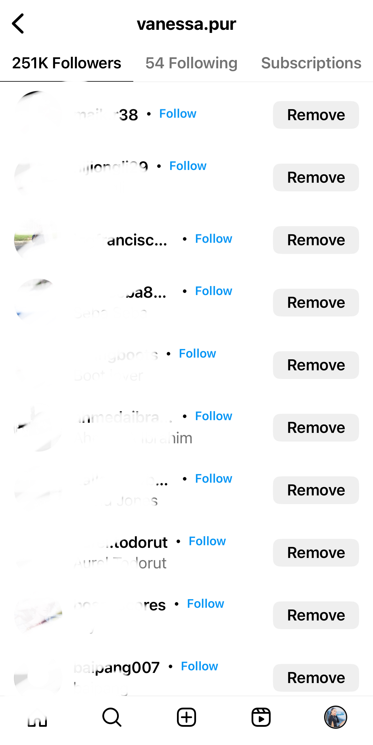 Remove Instagram followers - simply without blocking