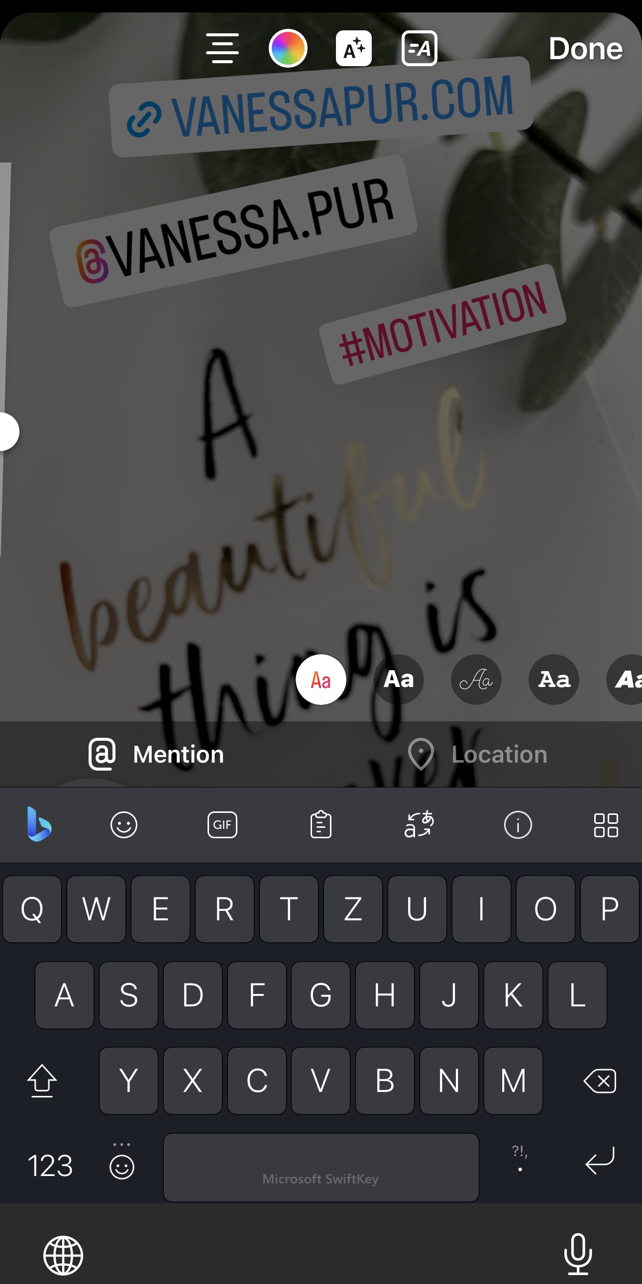 Instagram Type - post gifs and texts to Instagram Stories