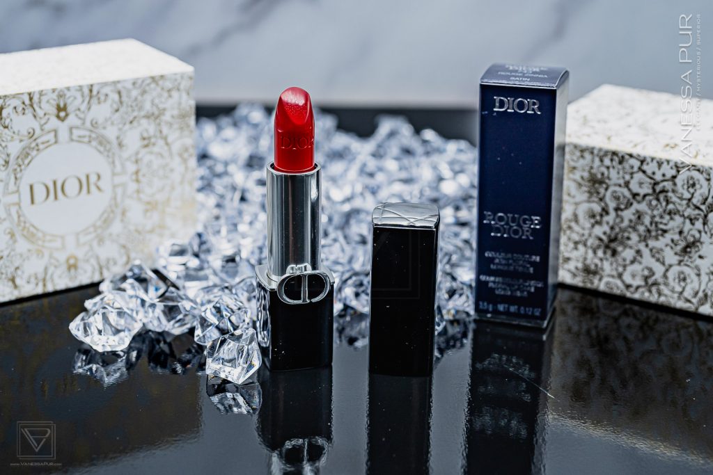 Dior Beauty - Rouge Dior Lipstick Satin Zinnia 743 as glossy red lipstick, long-lasting lipstick, luxury label Dior by Christian Dior
