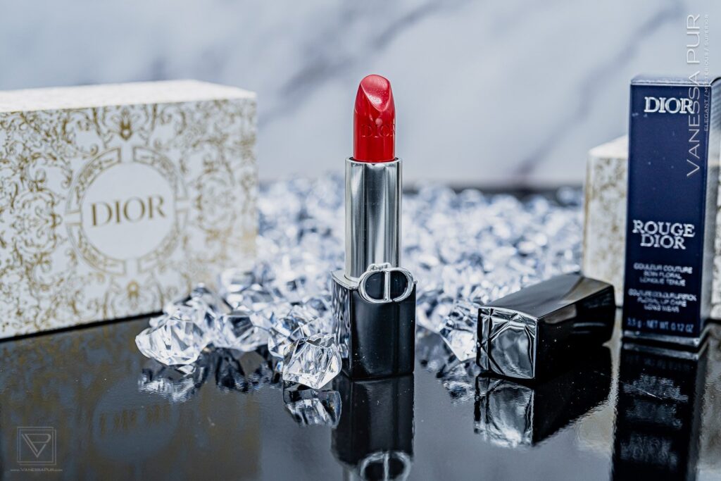 Dior Beauty - Rouge Dior Lipstick Satin Zinnia 743 as glossy red lipstick, long-lasting lipstick, luxury label Dior by Christian Dior