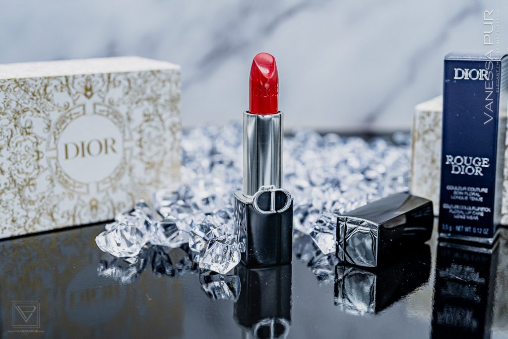 Dior Beauty - Rouge Dior Lipstick Satin Zinnia 743 as glossy red lipstick, long-lasting lipstick, luxury label Dior by Christian Dior