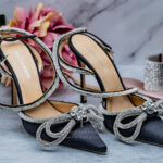 MACH & MACH Double Bow Embellished Satin Pumps High Heels