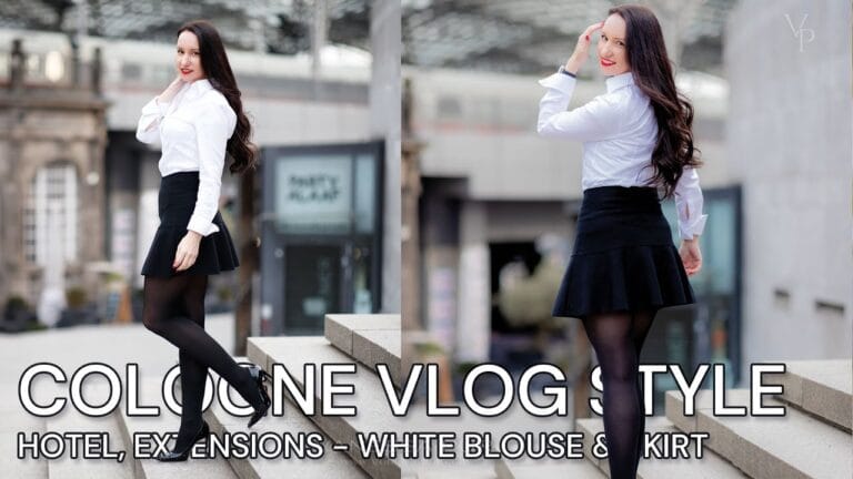 Cologne Vlog and New Hair Extensions – White Blouse outfits