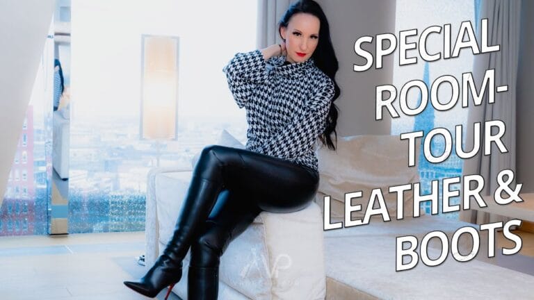 Room Tour Hotel Suite – Winter outfit with leather pants and leather boots