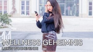 Glänzender Mini Rock Look mit High Heels – Wellness mit Moorbad