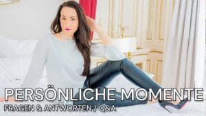 Vanessa Pur Persönlich in Latex Leggings und Bluse mit High Heels